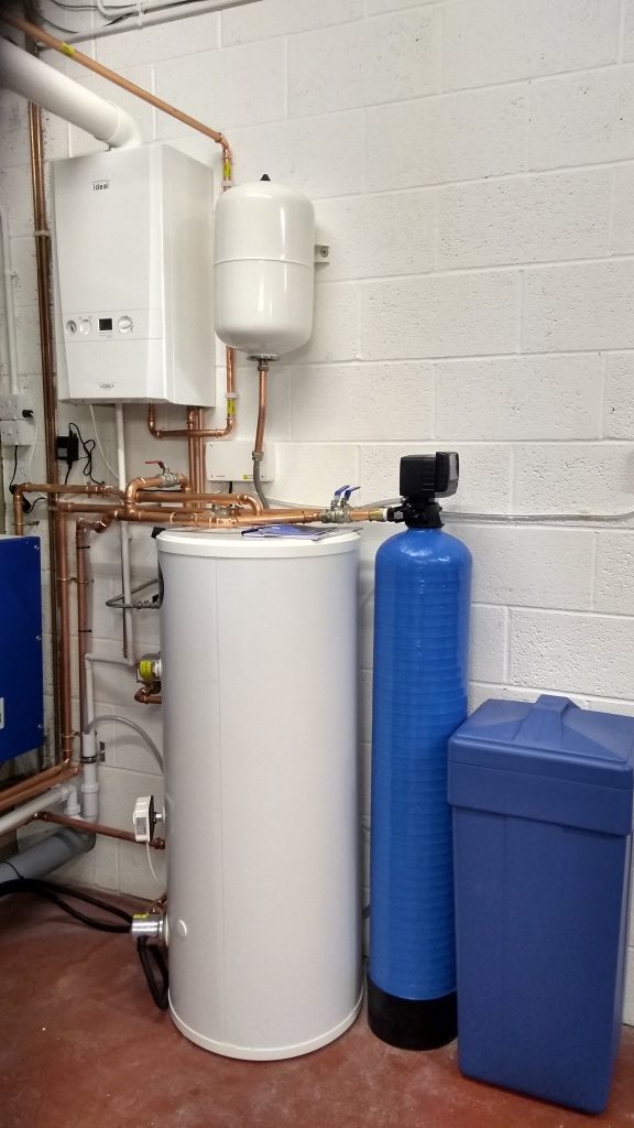 Commercial laundry water softener and boiler