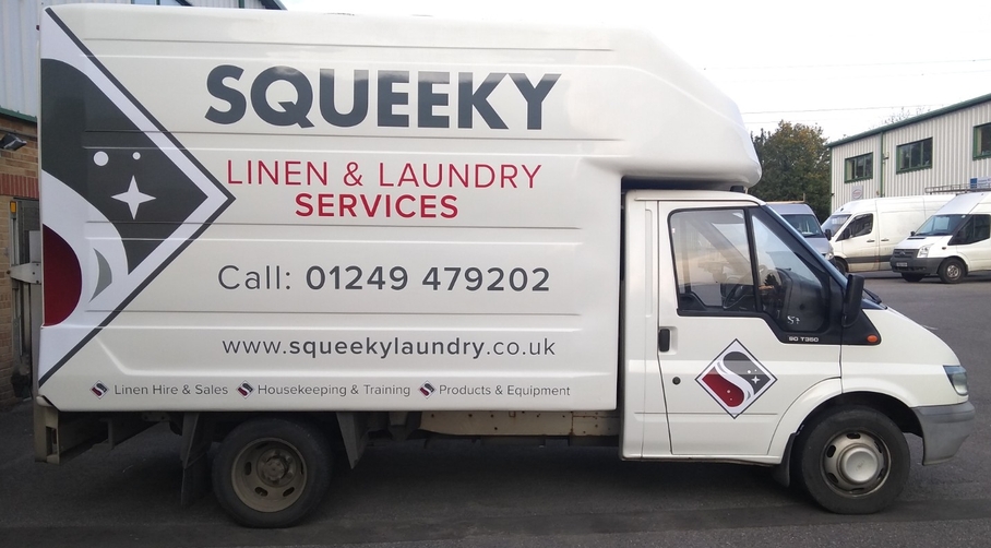 Squeeky laundry Delivery Van